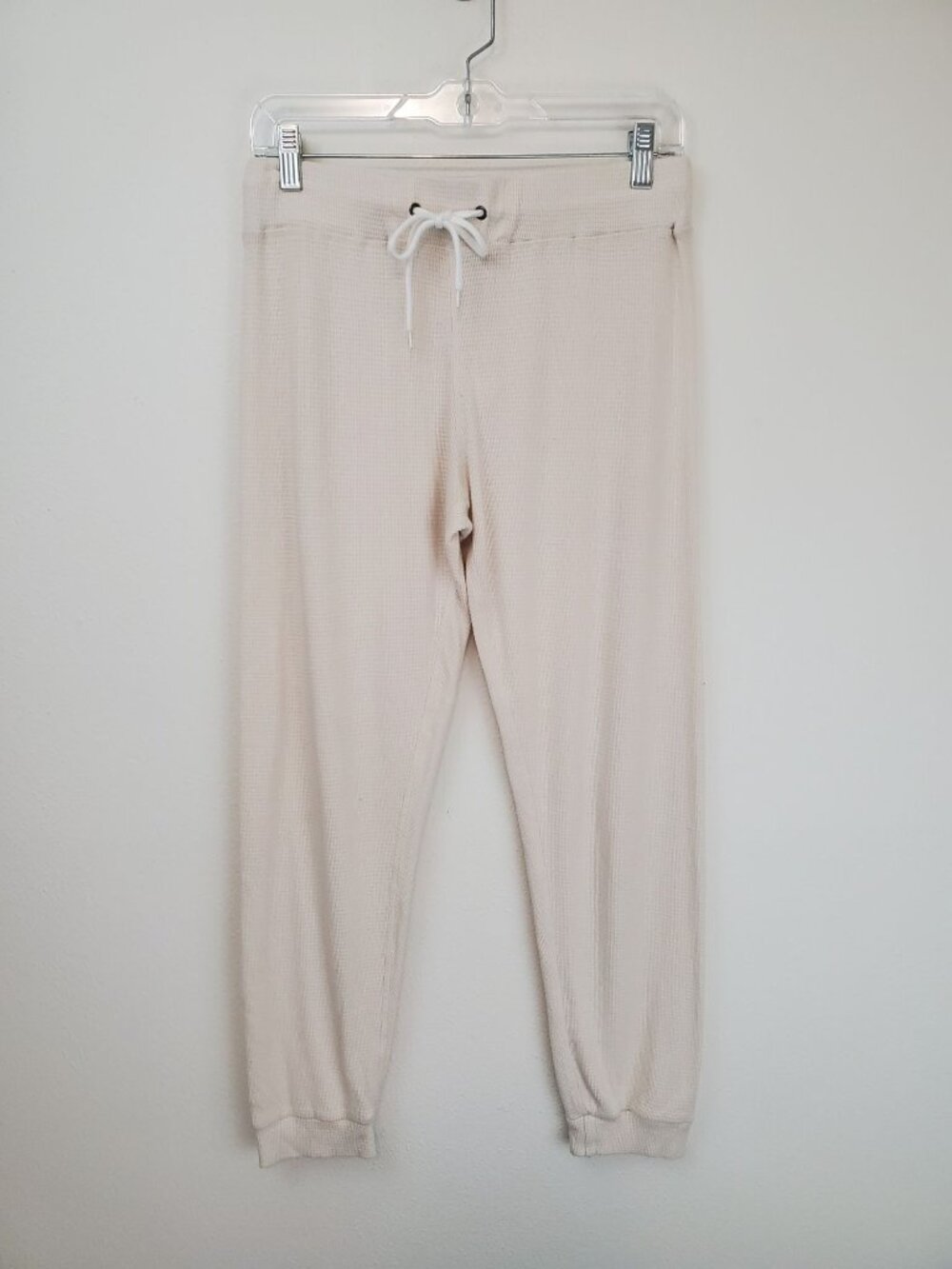 Monrow Baby Thermal Cuff Sweats, cream